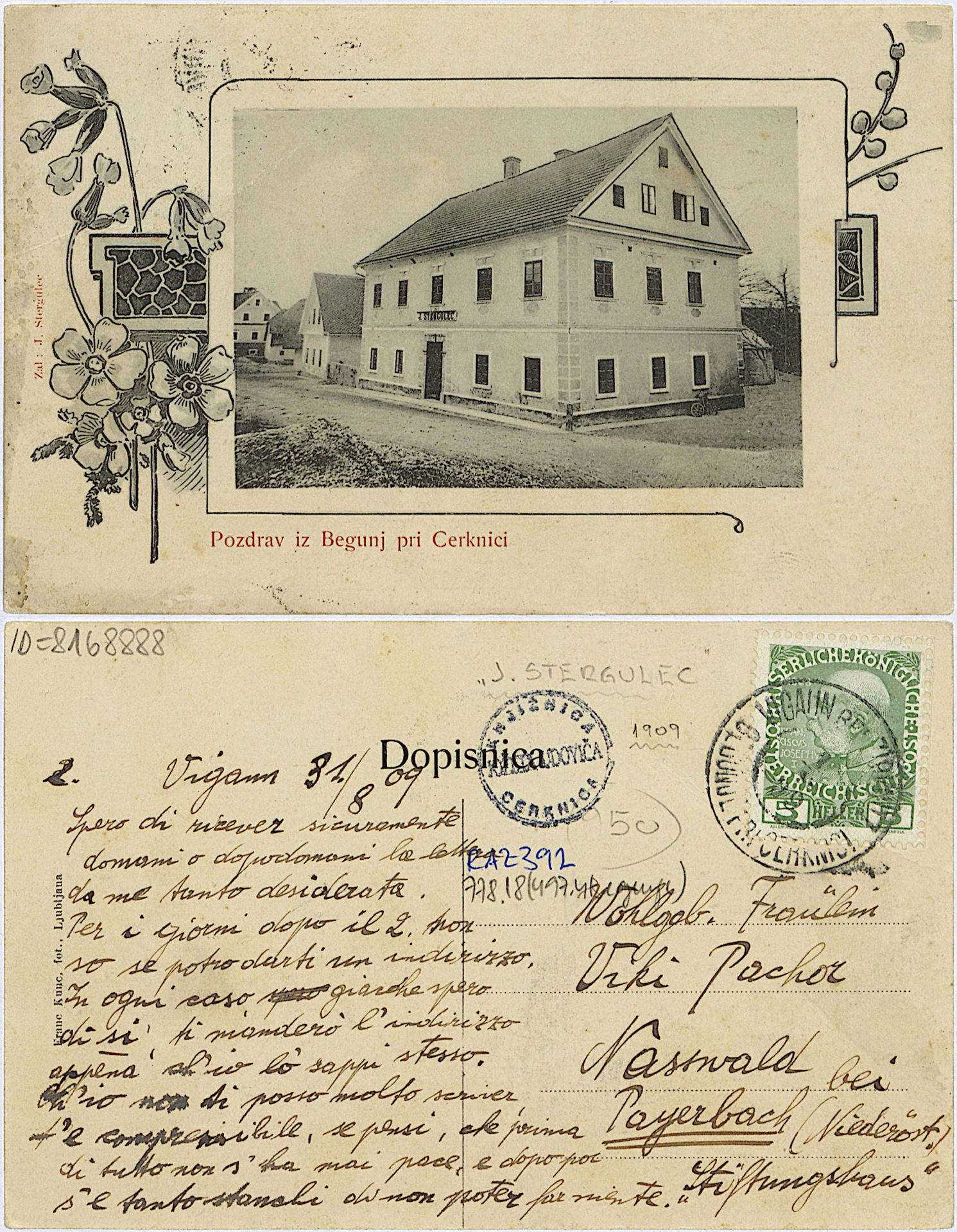 Begunje 1909 0831 8168888 0392 1 - Begunje pri Cerknici