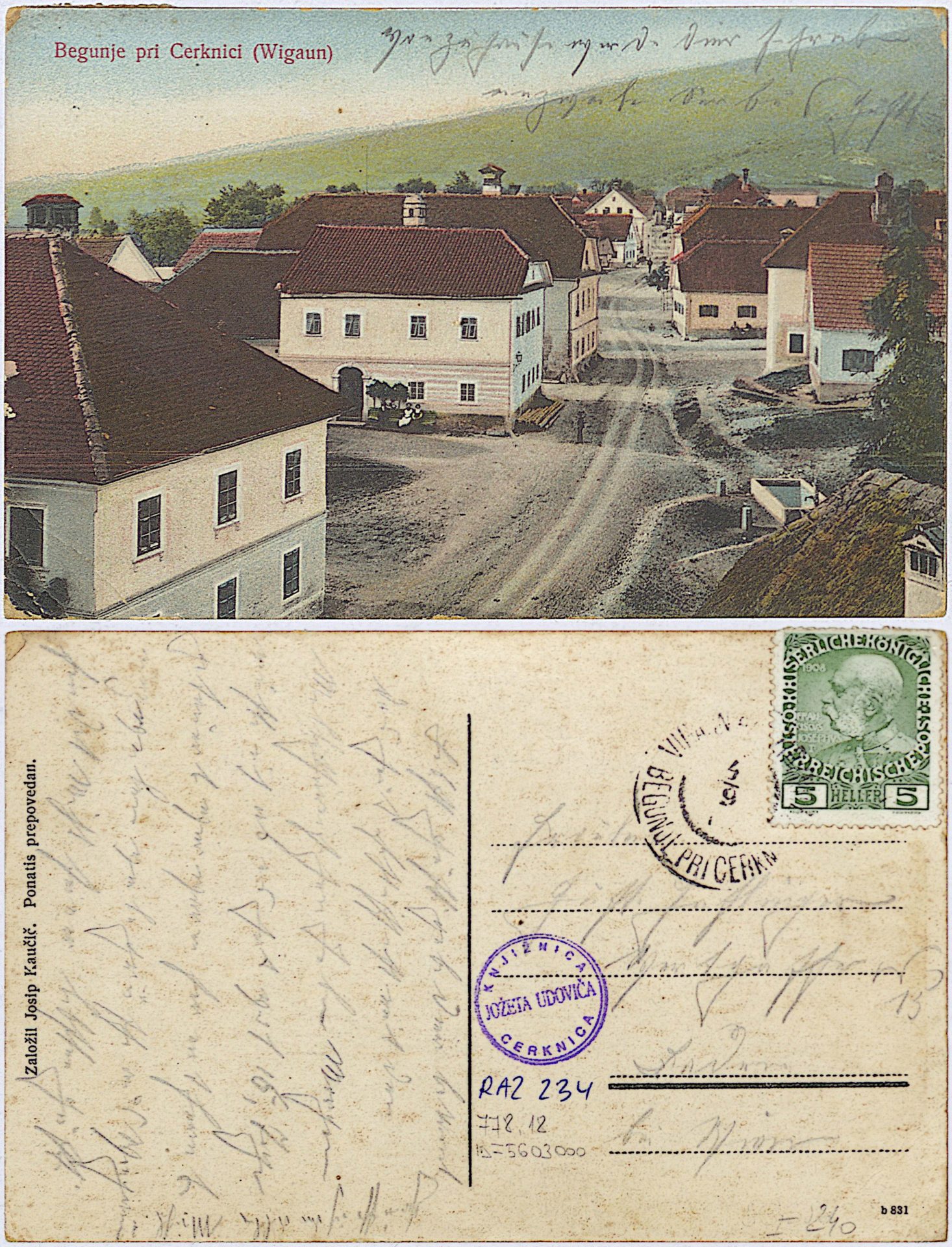 Begunje 1910 0000 5603000 0234 1 - Begunje pri Cerknici
