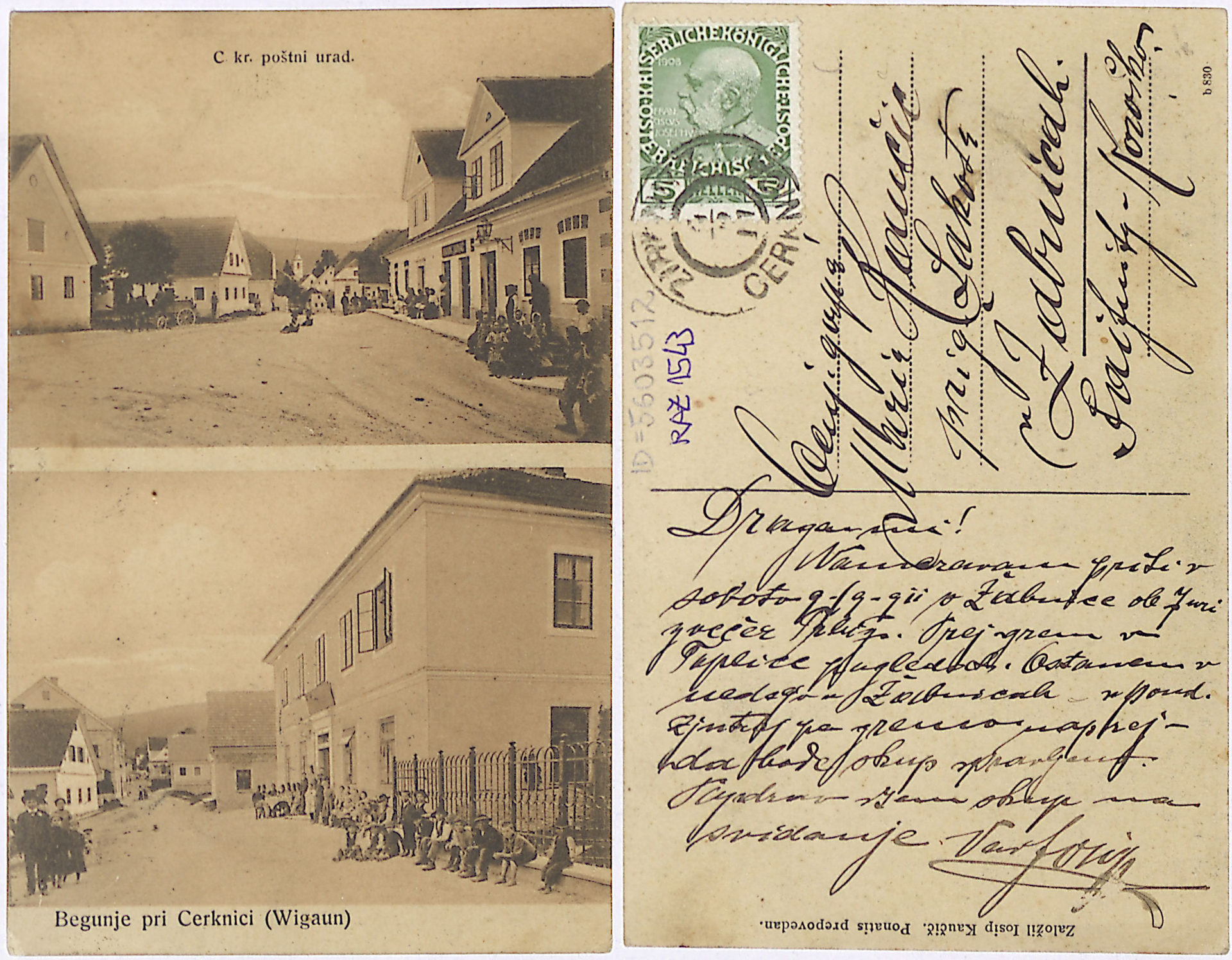 Begunje 1911 0909 5603512 1543 1 - Begunje pri Cerknici