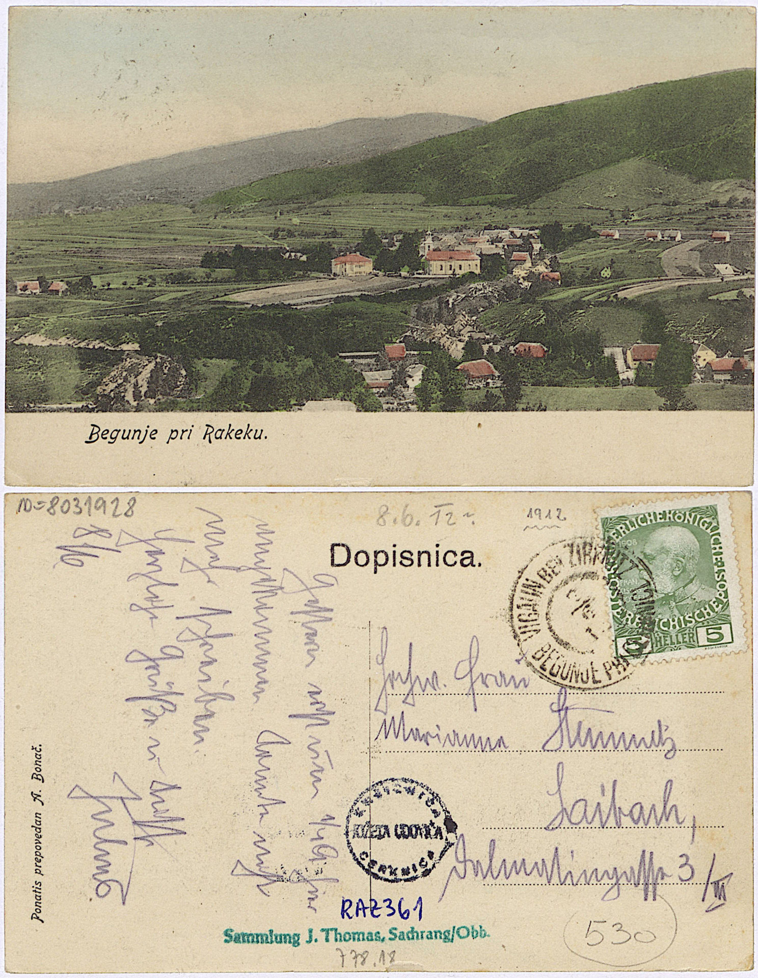Begunje 1912 0608 8031928 0361 1 - Begunje pri Cerknici
