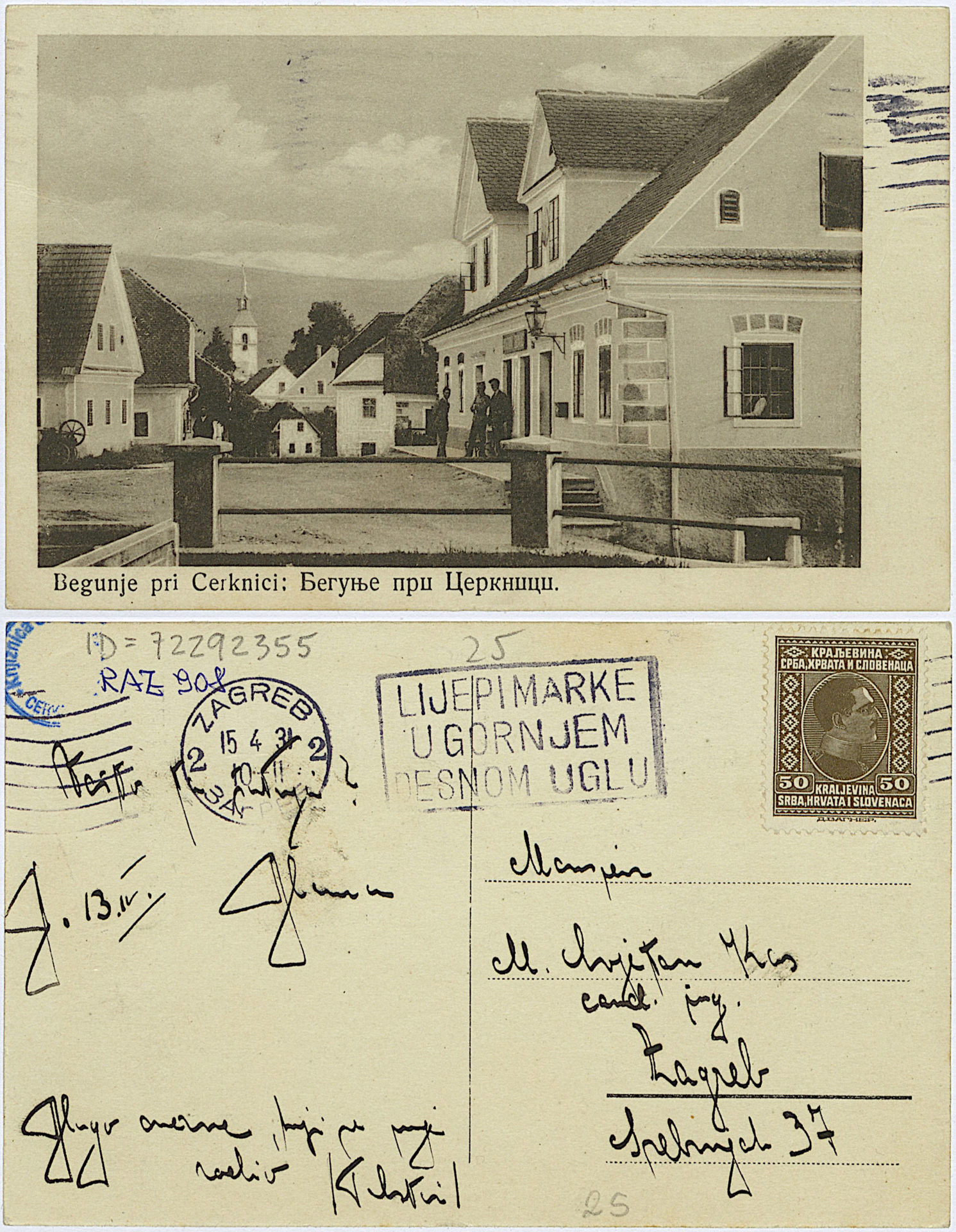 Begunje 1931 0413 72292355 0908 1 - Begunje pri Cerknici