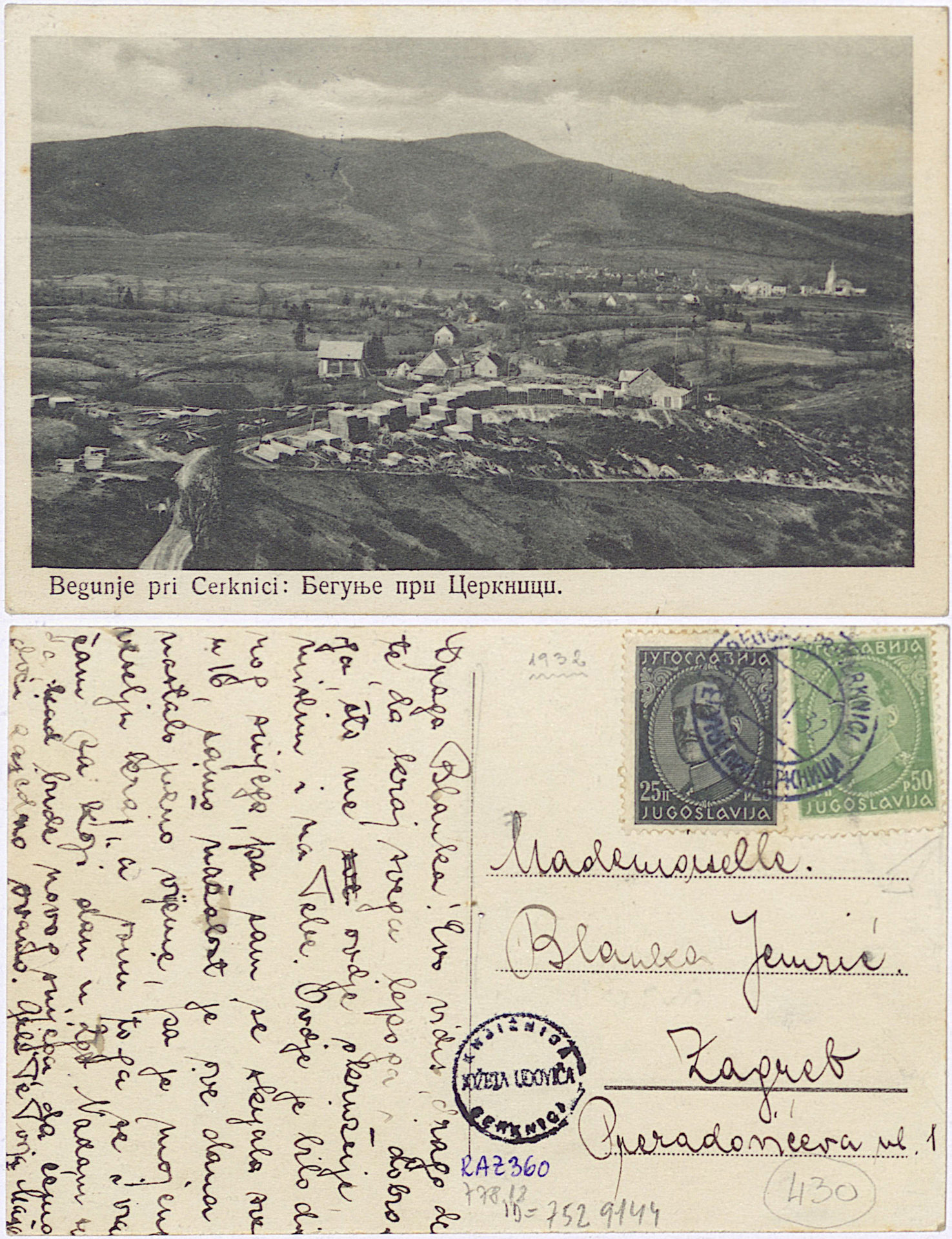 Begunje 1932 0108 7529144 0360 1 - Begunje pri Cerknici
