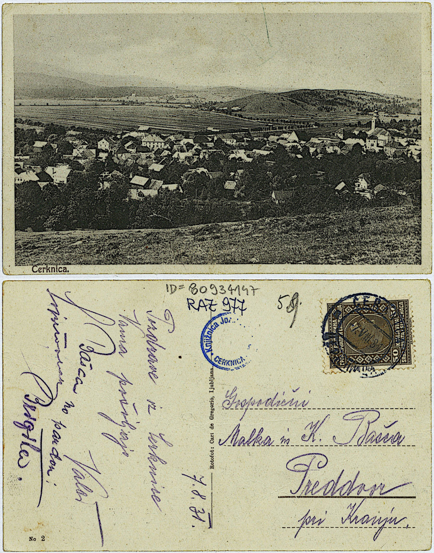 Cerknica 1931 0807 80934147 0977 - Cerknica
