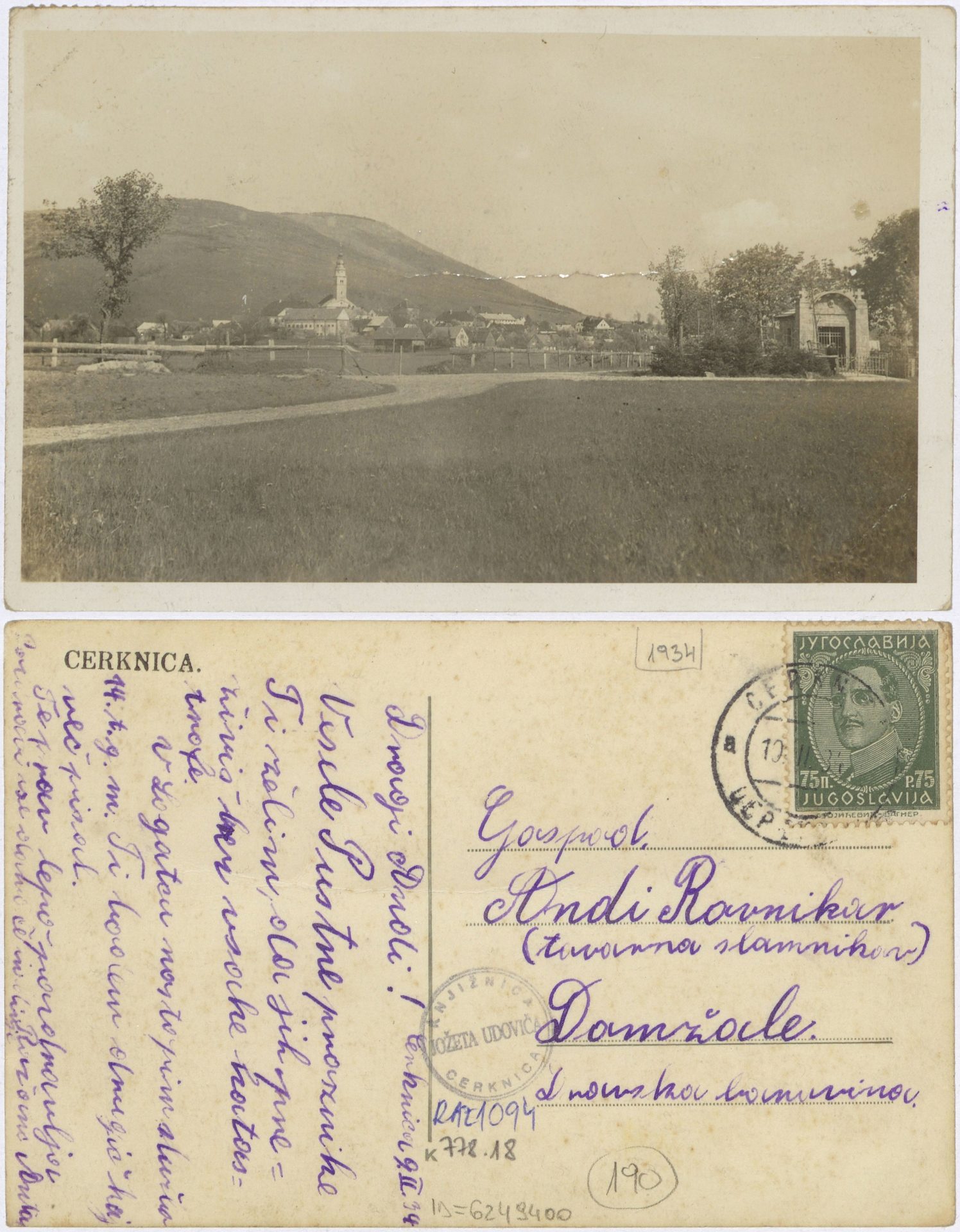 Cerknica 1934 0209 6249400 1094 - Cerknica