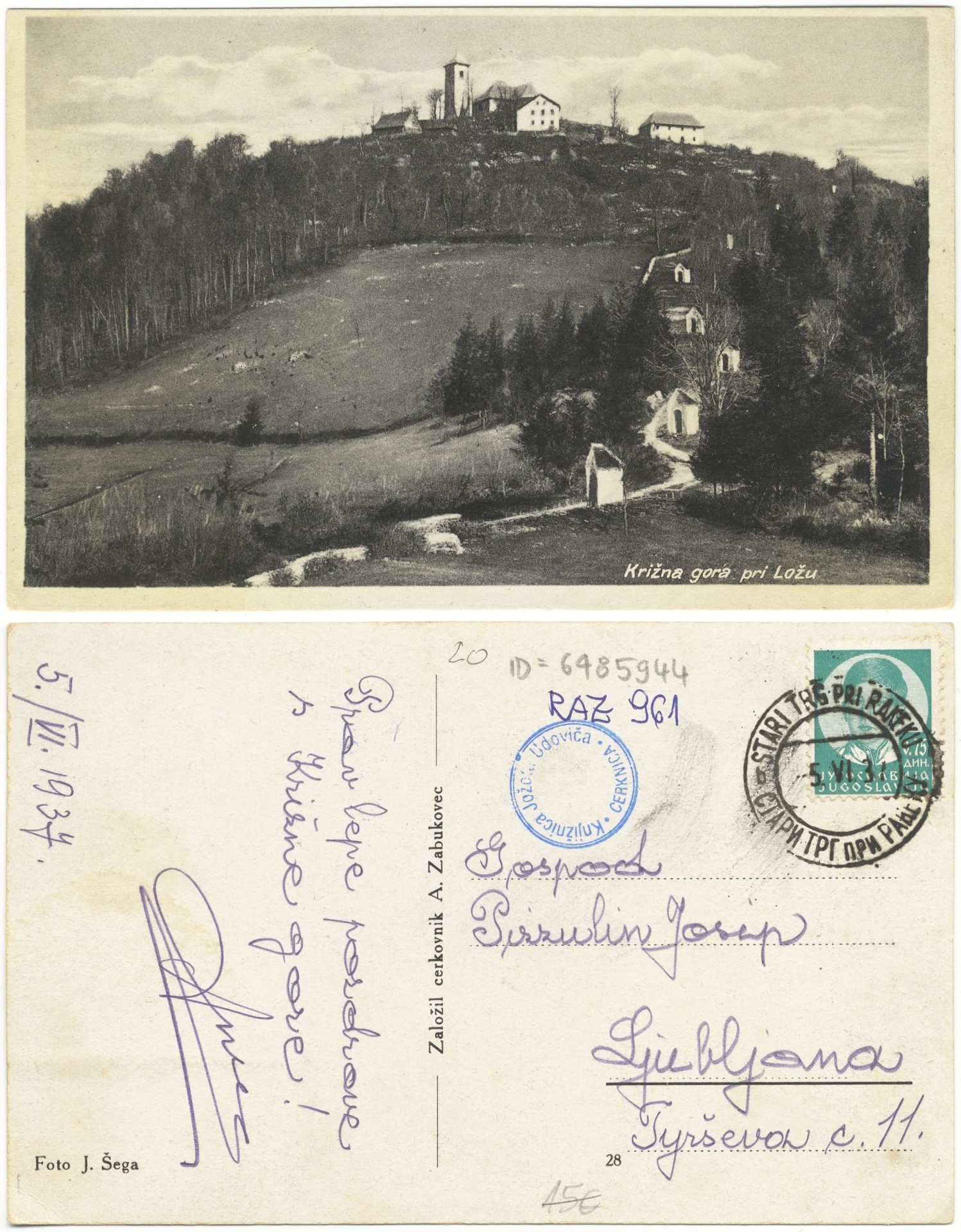 Krizna gora 1937 0605 6485944 0961 - Križna gora