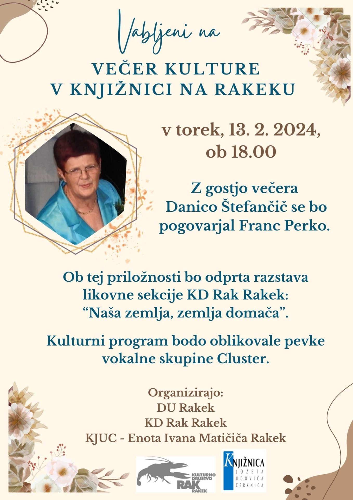 Večer kulture v knjižnici na Rakeku