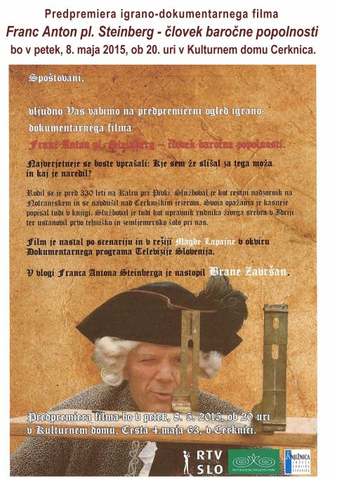 Predpremiera igrano-dokumentarnega filma Franc Anton pl. Steinberg - človek baročne popolnosti