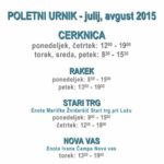 Poletni urnik 2015