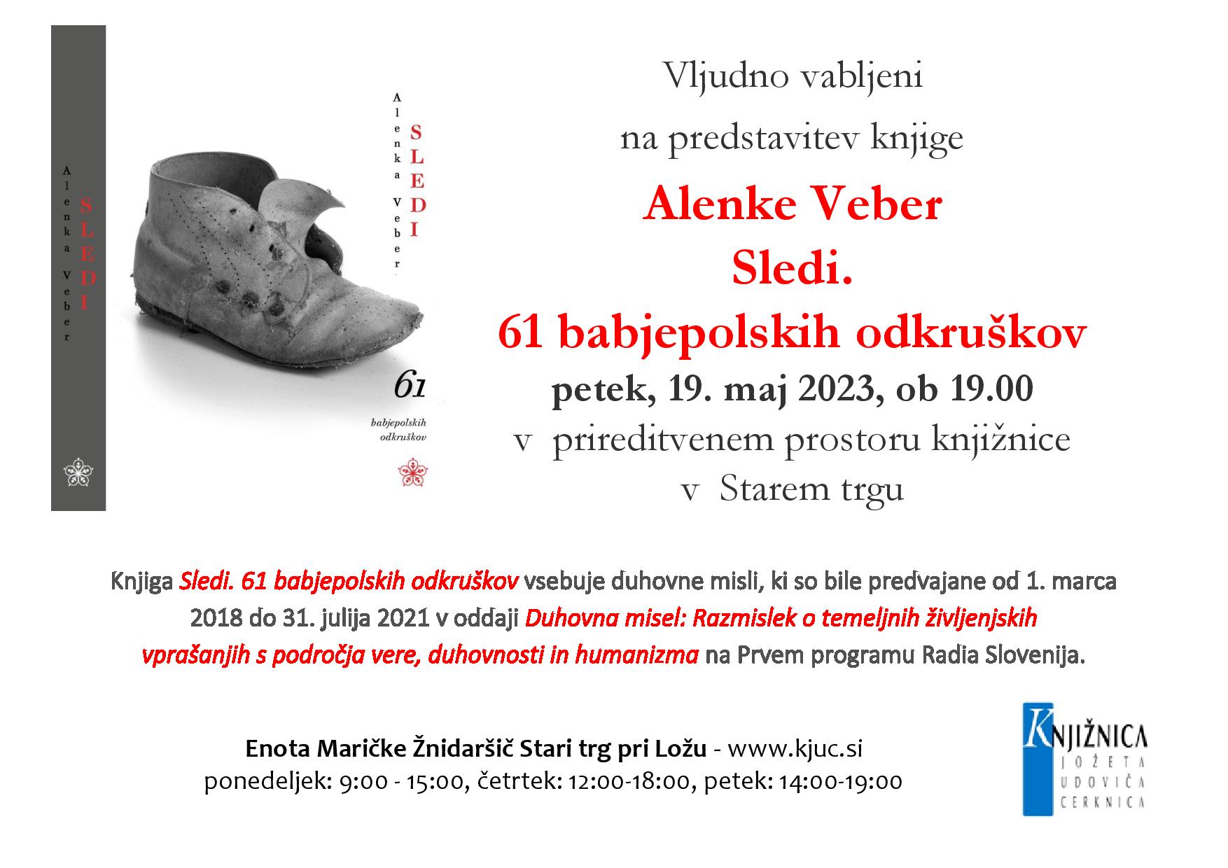 Predstavitev knjige Alenke Veber - Sledi