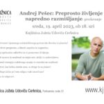 Andrej Pešec: Preprosto življenje –  napredno razmišljanje: predavanje