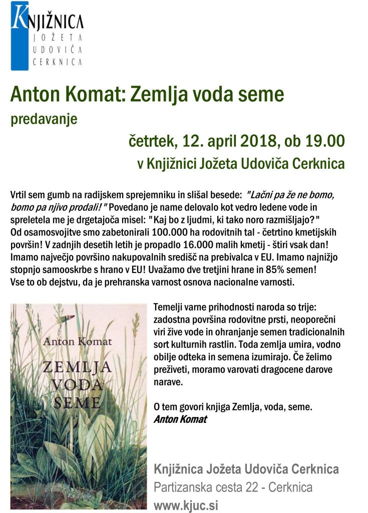 Anton Komat: Zemlja voda seme