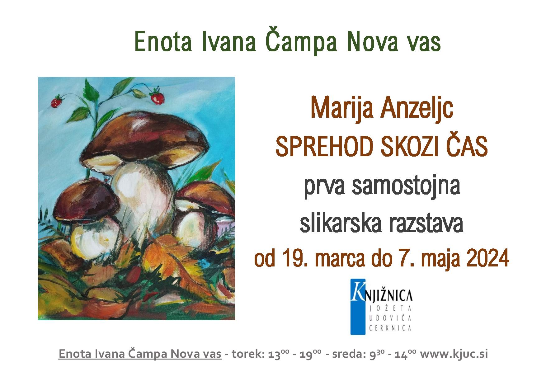 Prva samostojna slikarska razstava Marije Anzeljc - Sprehod skozi čas