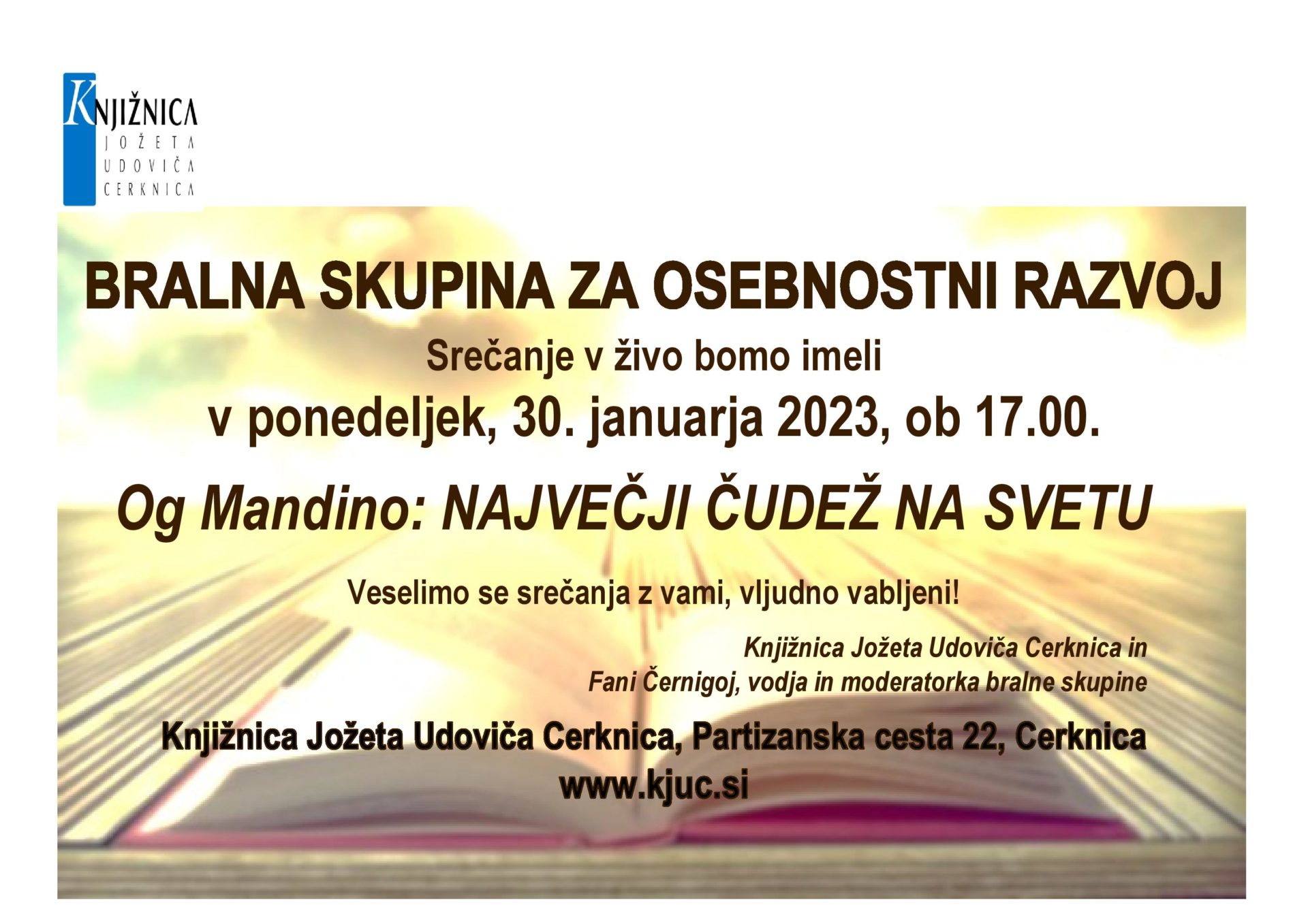 Srečanje Bralne skupine za osebnostni razvoj