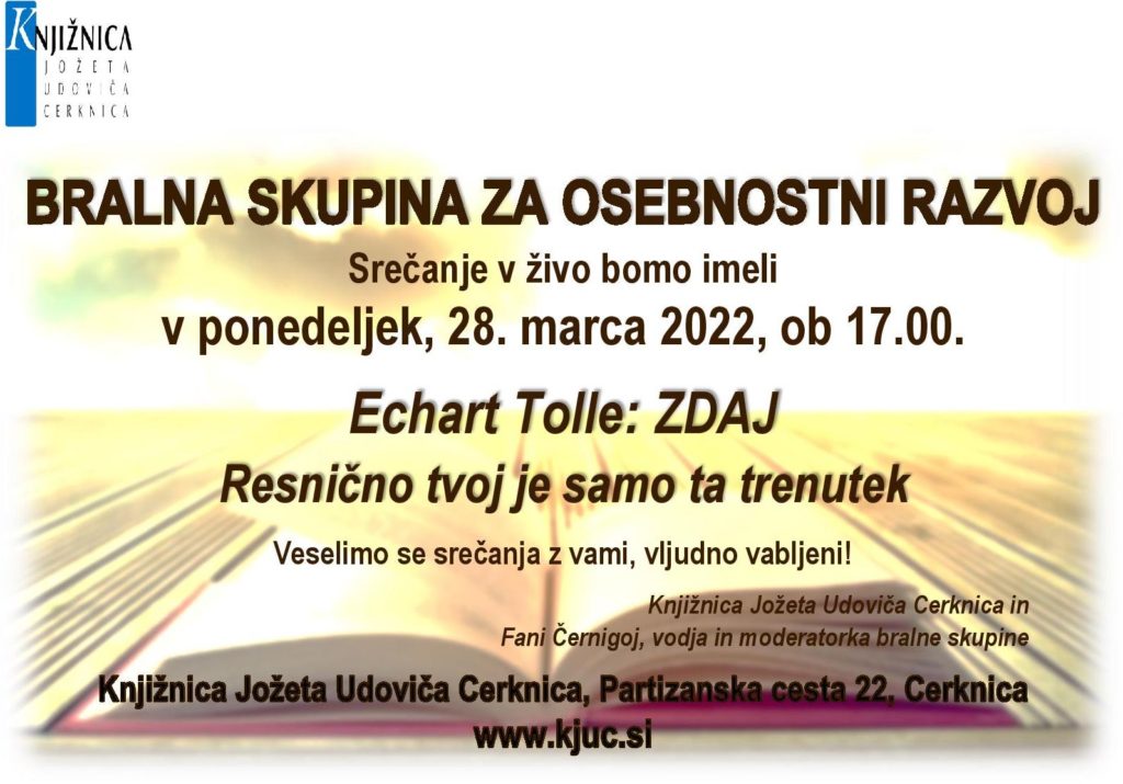 Srečanje Bralne skupine za osebnostni razvoj