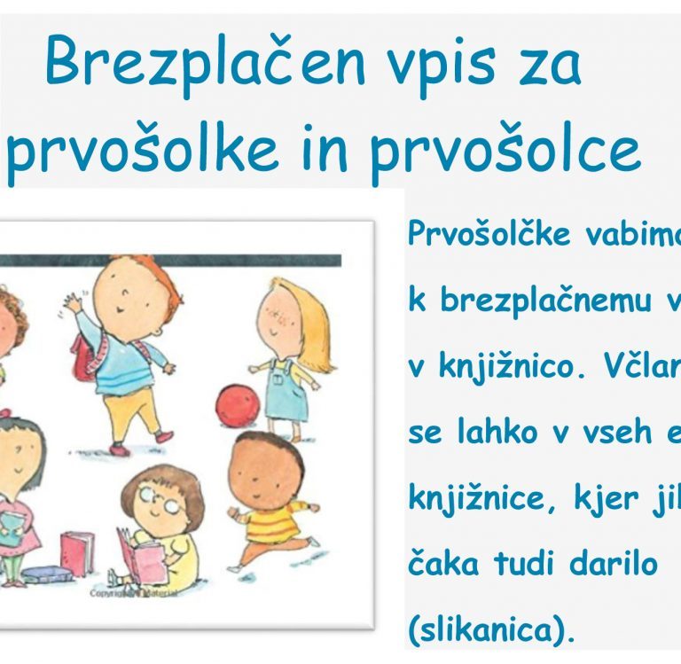 Brezplačen vpis za prvošolke in prvošolce