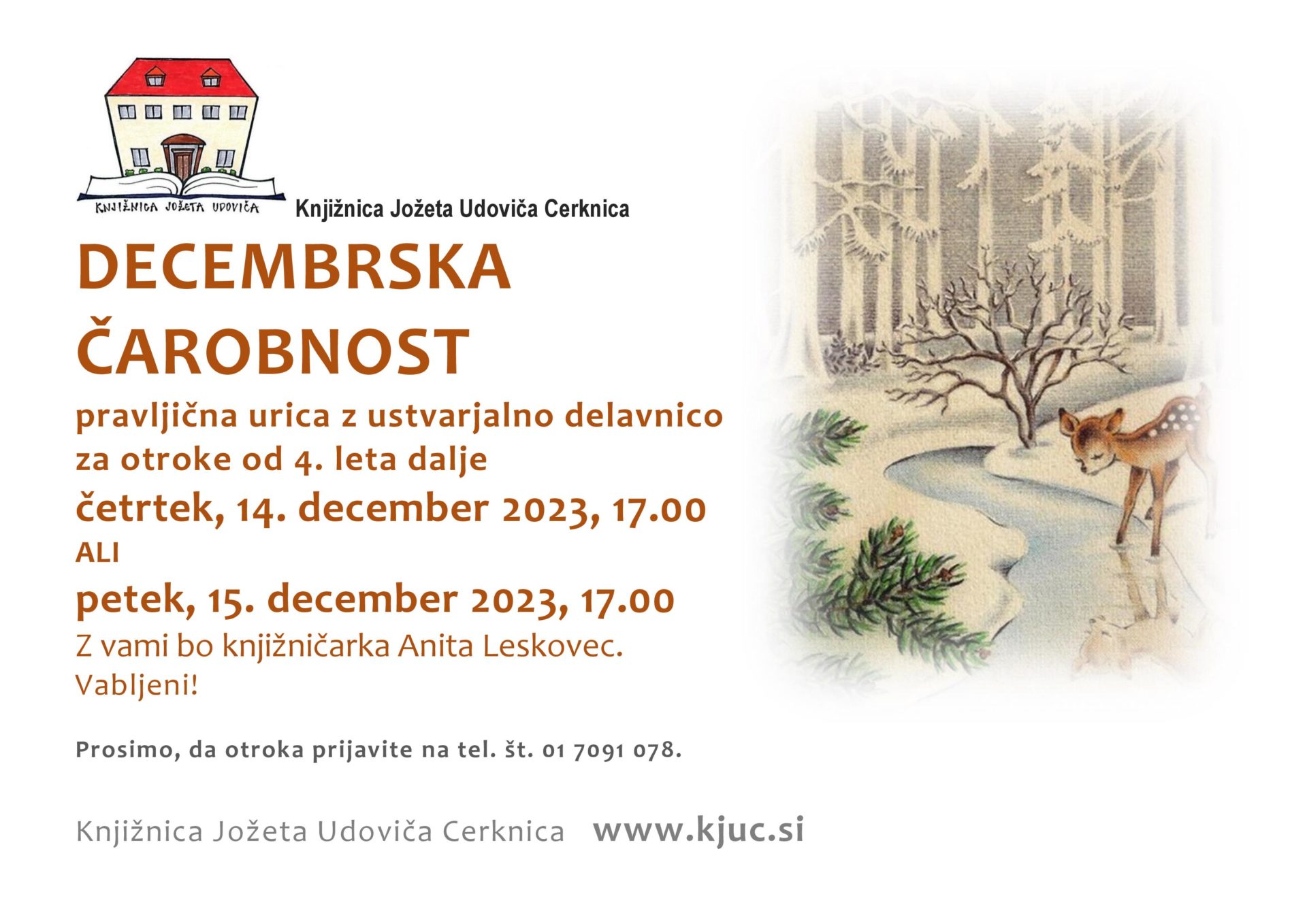 Decembrska čarobnost - pravljična urica z ustvarjalno delavnico