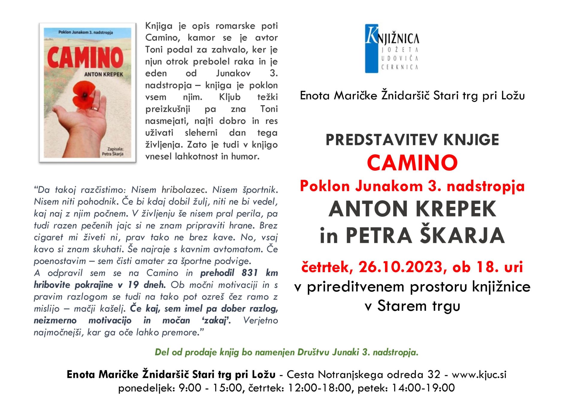 Anton Krepek in Petra Škarja: Camino - Poklon Junakom 3. nadstropja