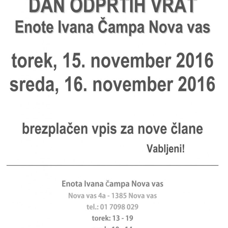 Dan odprtih vrat knjižnice na Blokah – brezplačen vpis