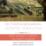Večer poezije in razstava Udovičevih fotografij ob 110-letnici rojstva pesnika Jožeta Udoviča