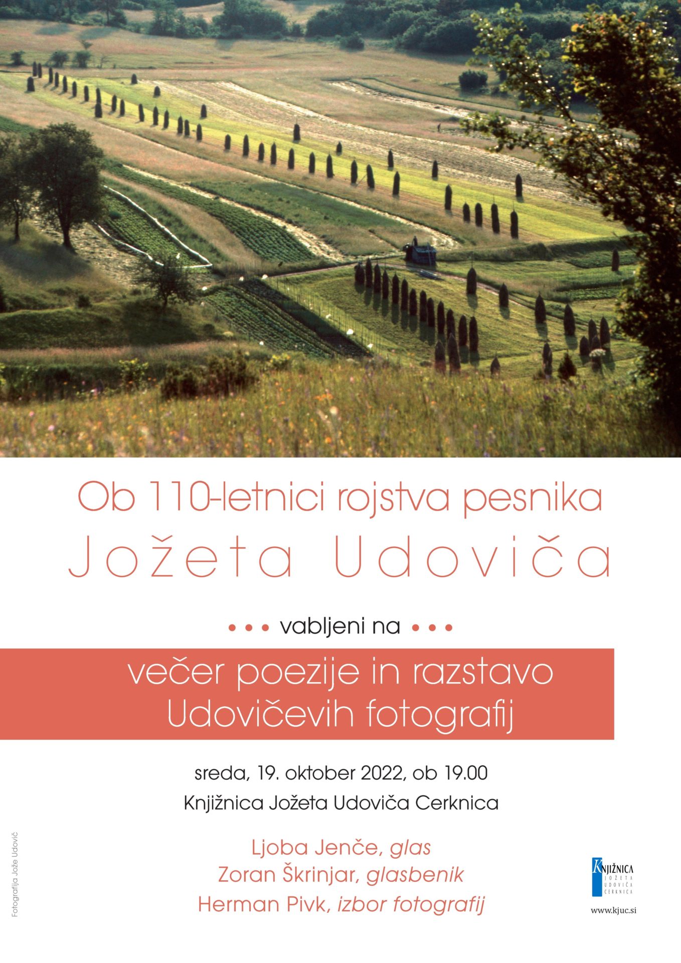 Večer poezije in razstava Udovičevih fotografij ob 110-letnici rojstva pesnika Jožeta Udoviča