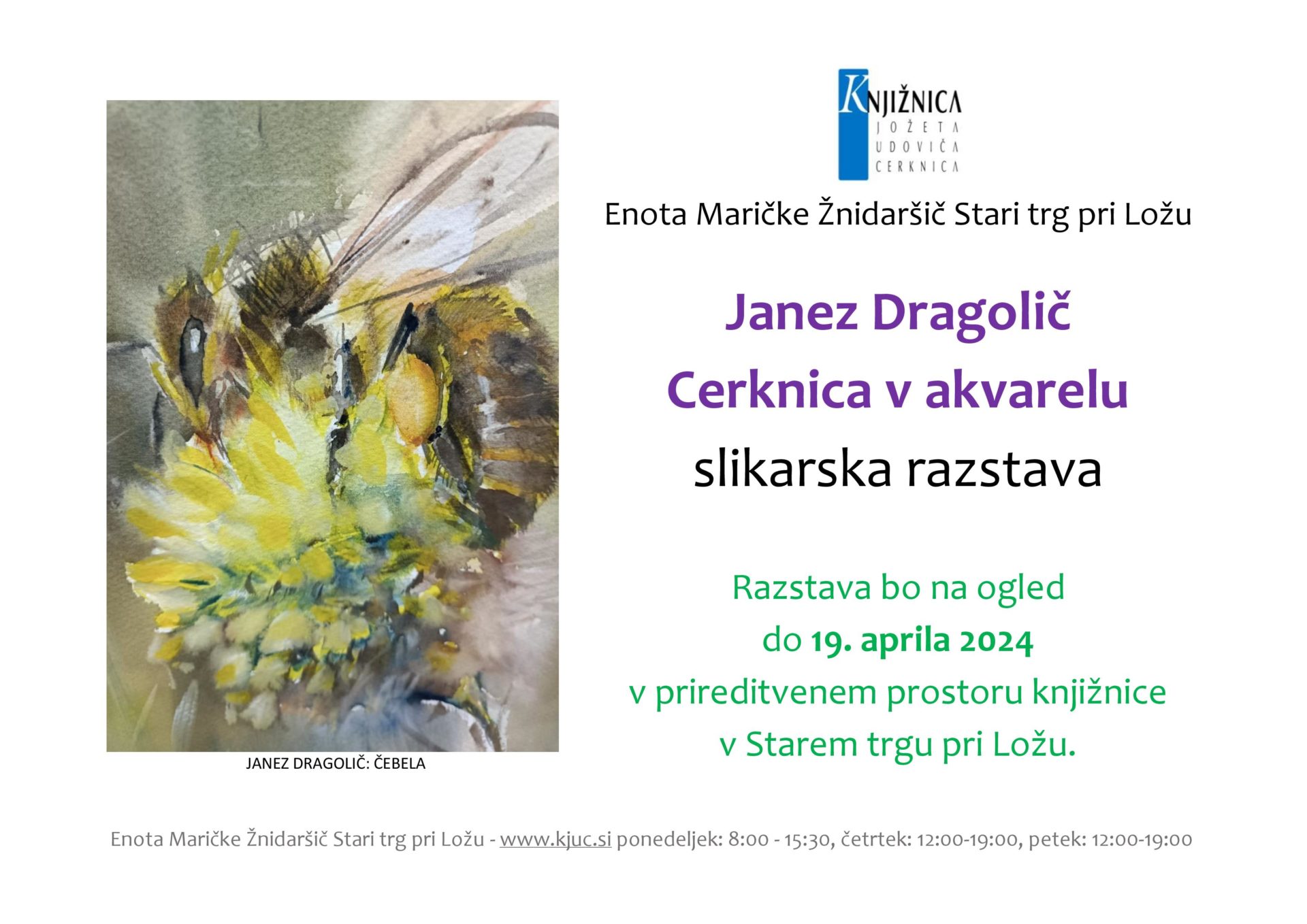 Janez Dragolič: Cerknica v akvarelu - slikarska razstava