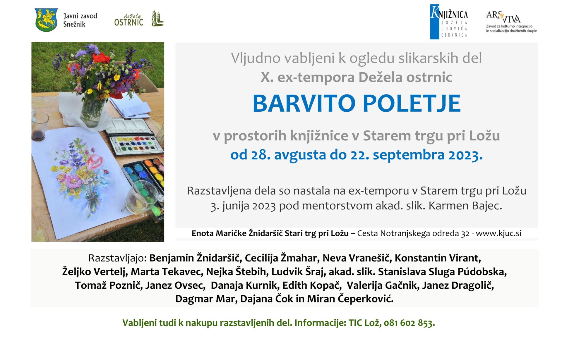 Barvito poletje - razstava slikarskih del - X. ex-tempore Dežela ostrnic