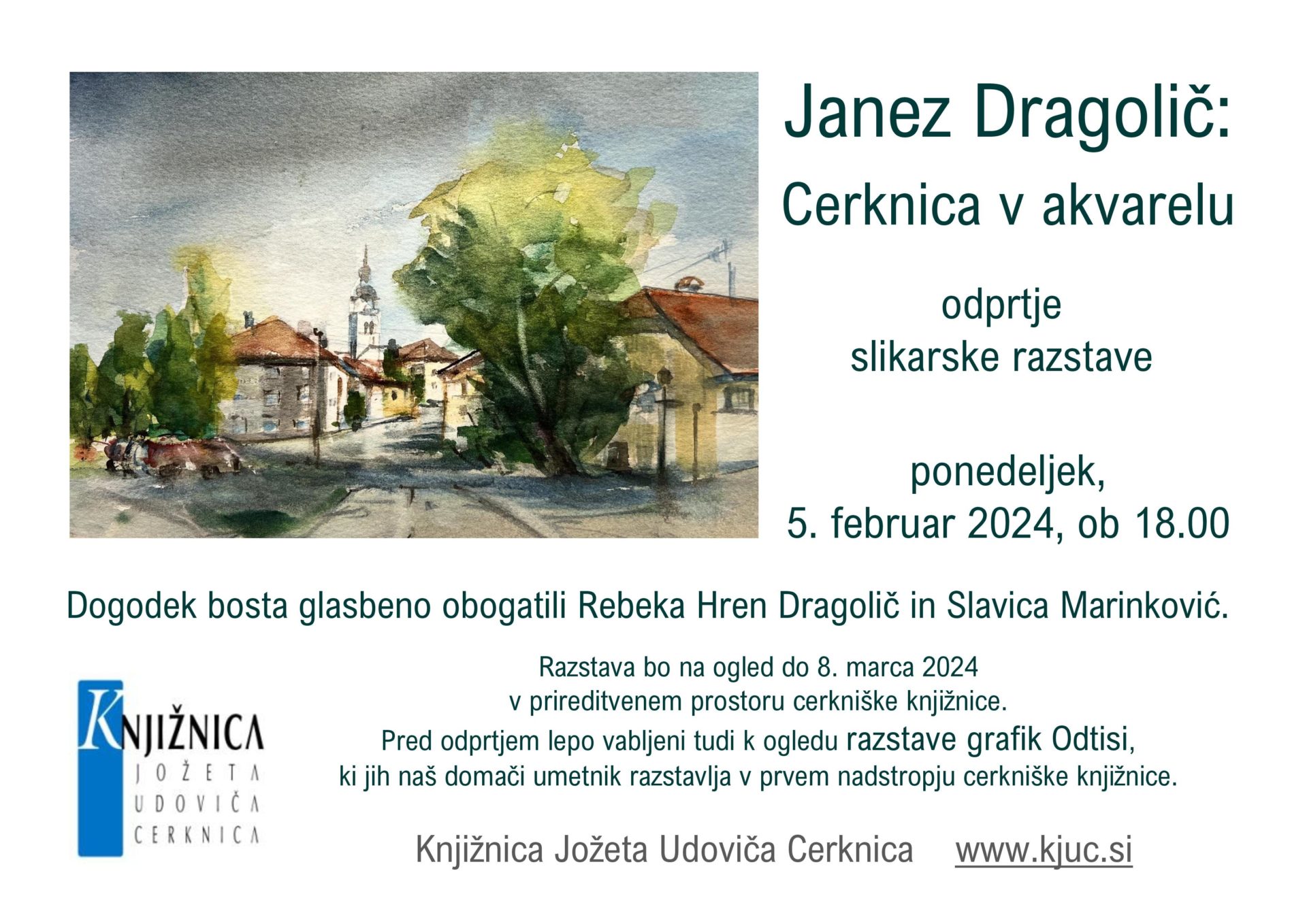 Janez Dragolič: Cerknica v akvarelu - odprtje slikarske razstave