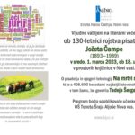 Literarni večer ob 130-letnici rojstva pisatelja Jožeta Čampe
