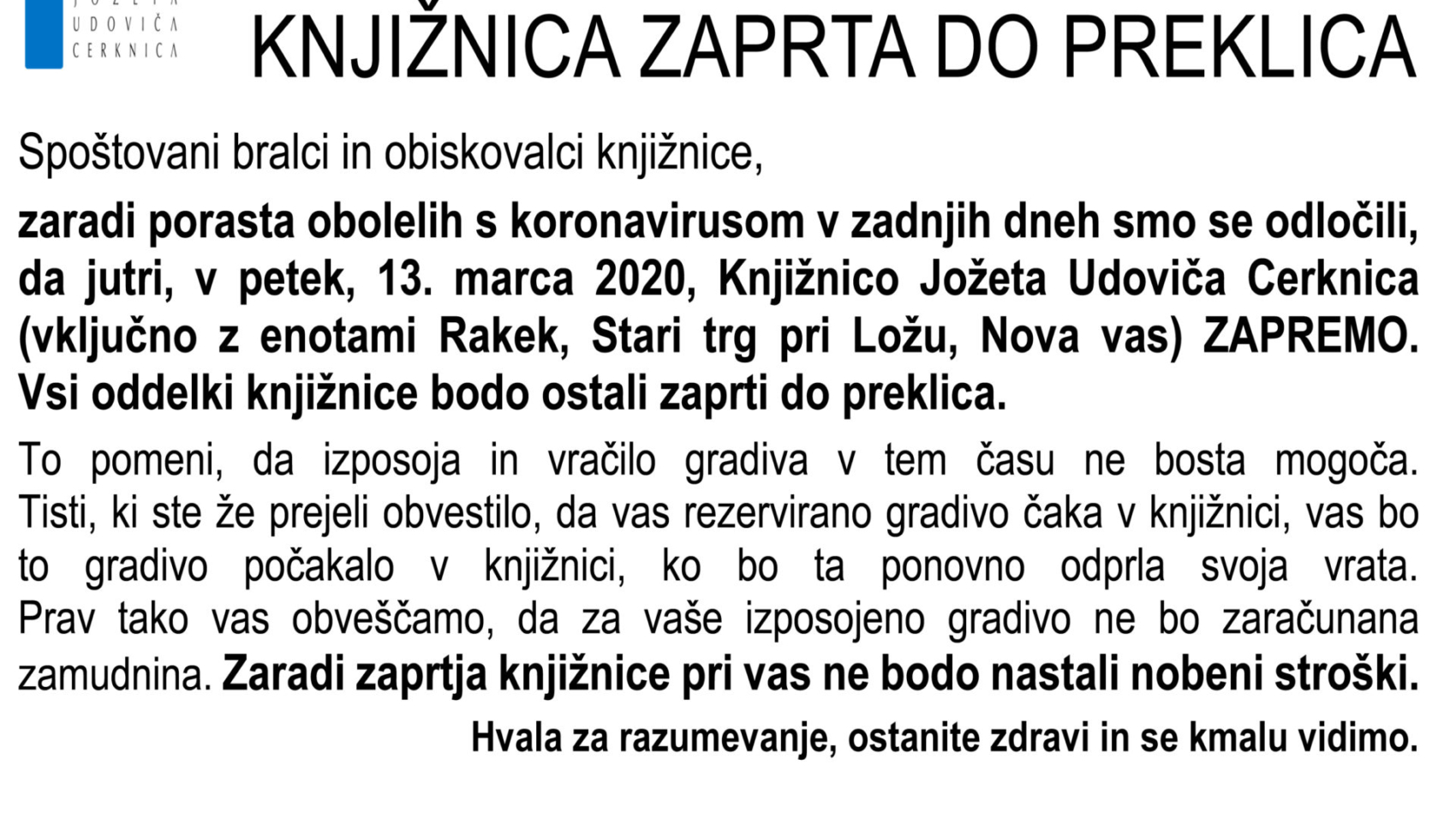 KNJIZNICA-ZAPRTA-Cerknica