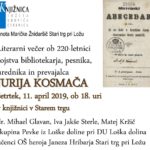 Jurij Kosmač - literarni večer ob 220-letnici rojstva bibliotekarja, pesnika, urednika in prevajalca
