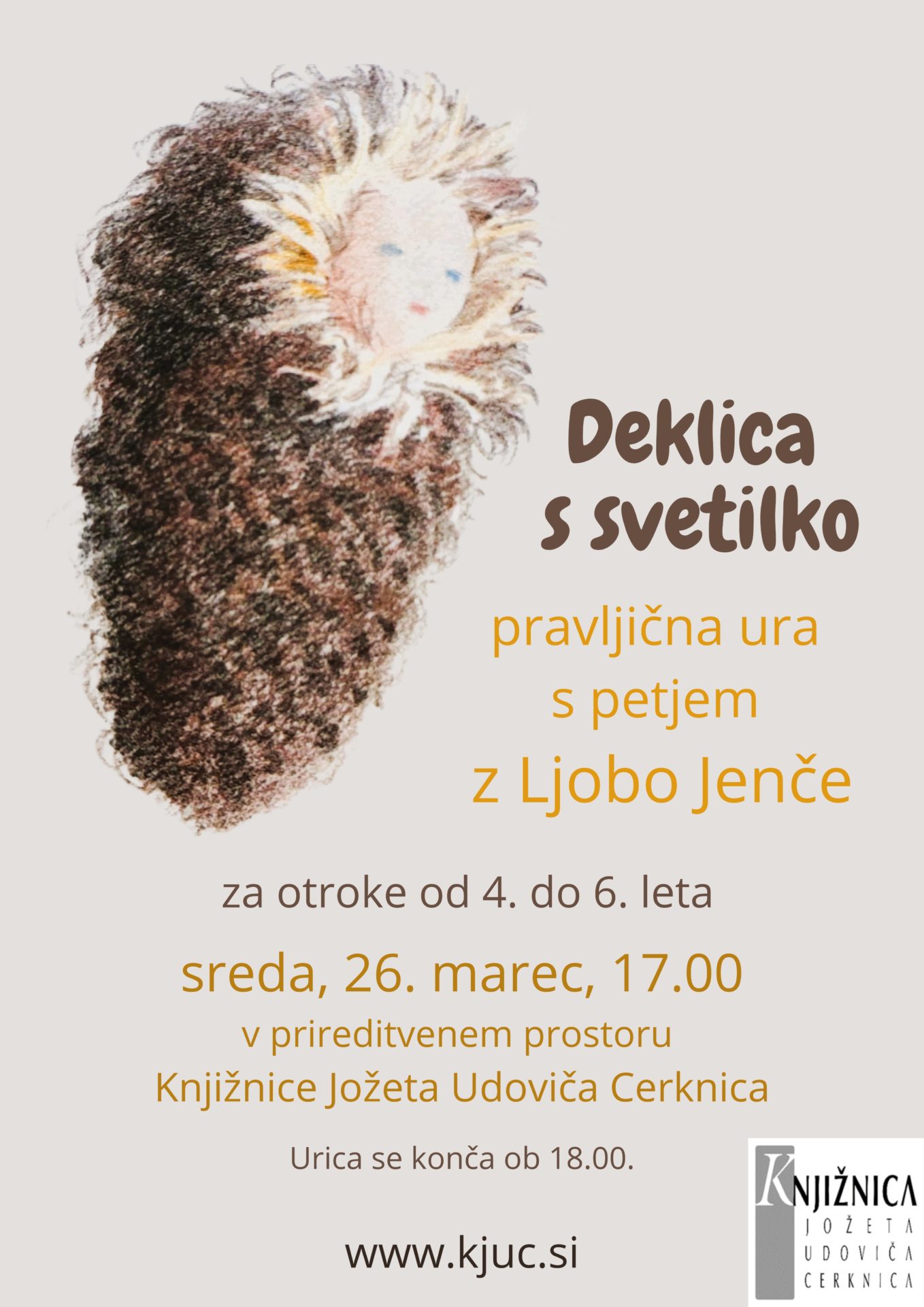 Deklica s svetilko - pravljična ura s petjem z Ljobo Jenče