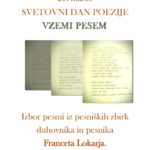 Vzemi pesem 21. marec – svetovni dan poezije - izbor pesmi iz pesniških zbirk duhovnika in pesnika Franceta Lokarja