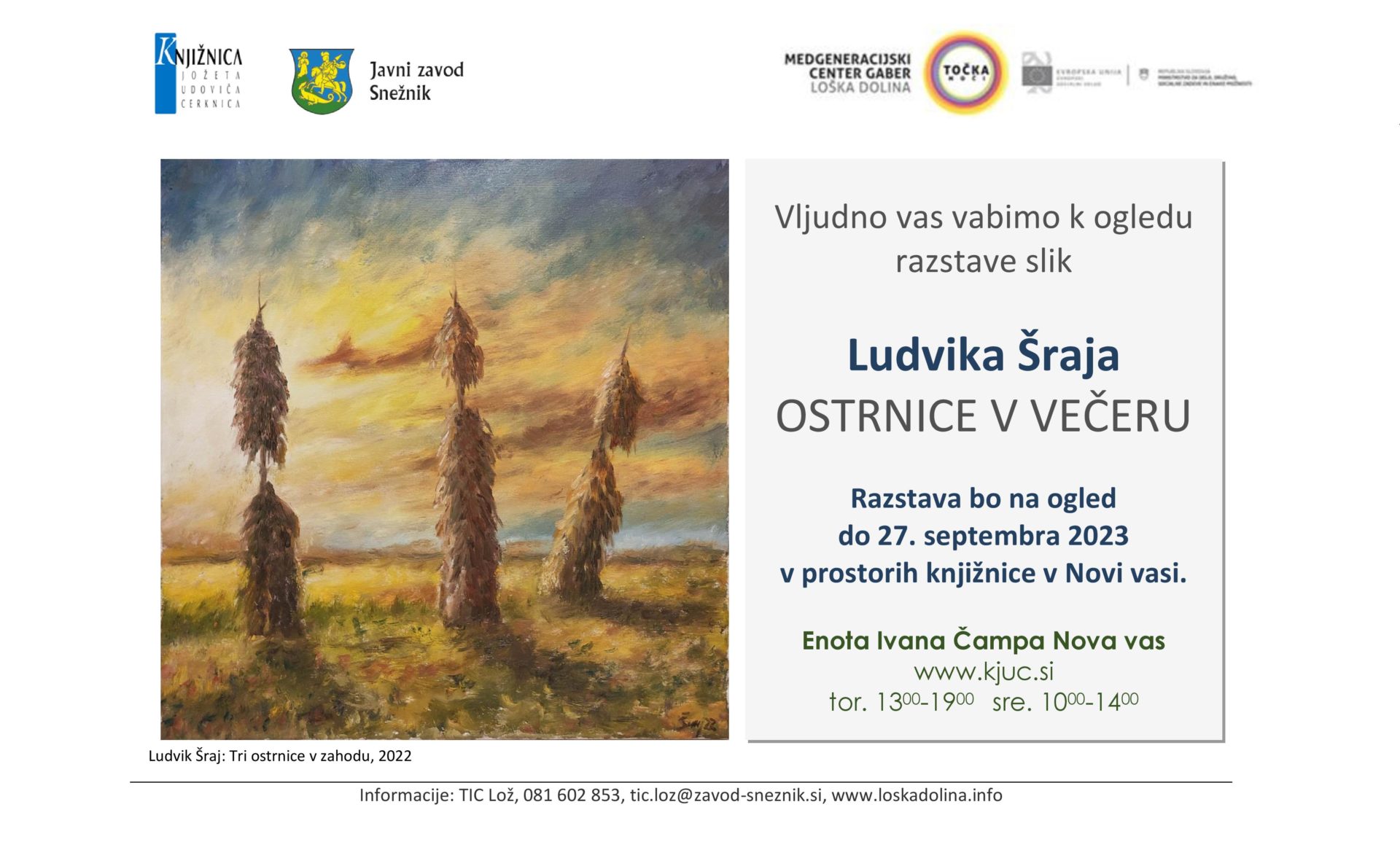 Ludvik Šraj: Ostrnice v večeru - razstava likovnih del
