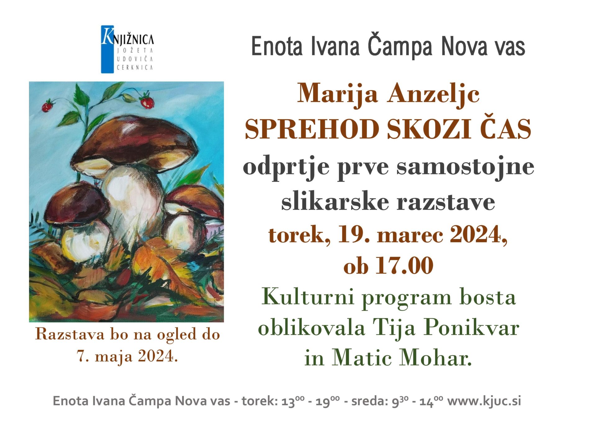 Marija Anzeljc: Sprehod skozi čas - odprtje slikarske razstave