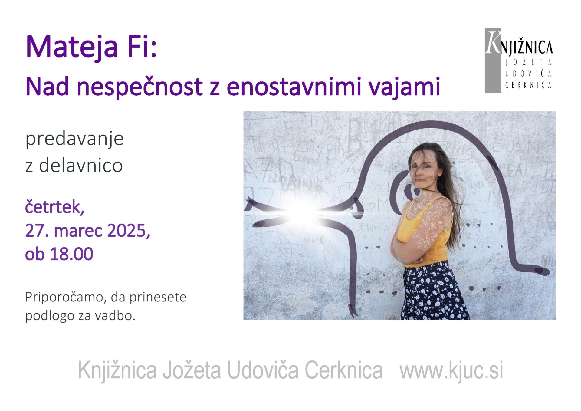 Mateja Fi: Nad nespečnost z enostavnimi vajami - predavanje z delavnico