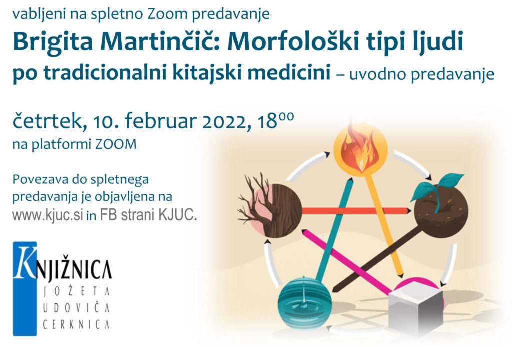 Zoom: Brigita Martinčič: Morfološki tipi ljudi po tradicionalni kitajski medicini – uvodno predavanje