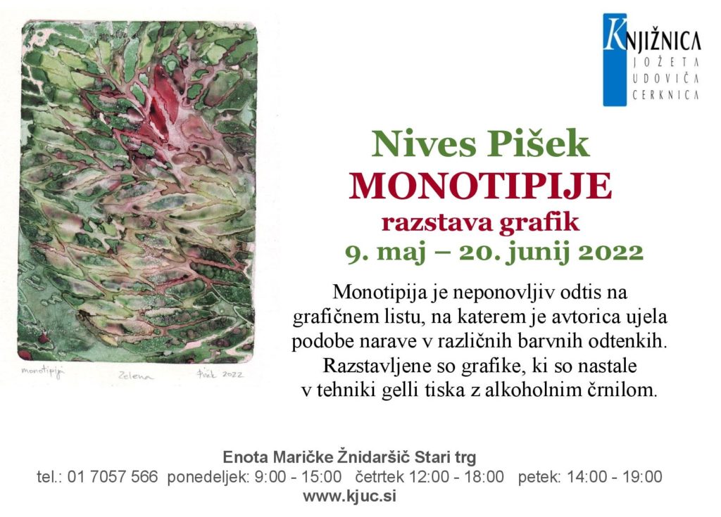 Nives Pišek: Monotipije - razstava grafik