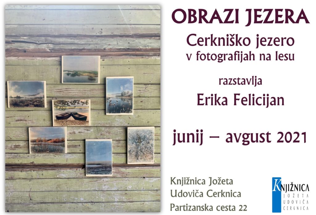 Erika Felicijan: Obrazi jezera - Cerkniško jezero v fotografijah na lesu