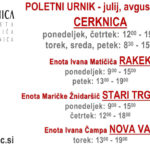 Poletni urnik 2019