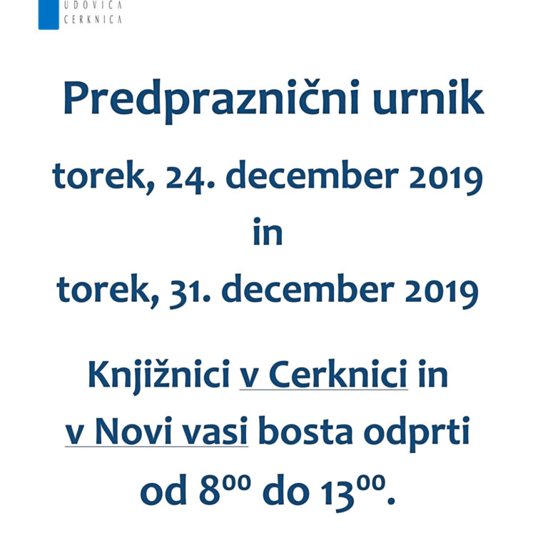 Predpraznični urnik