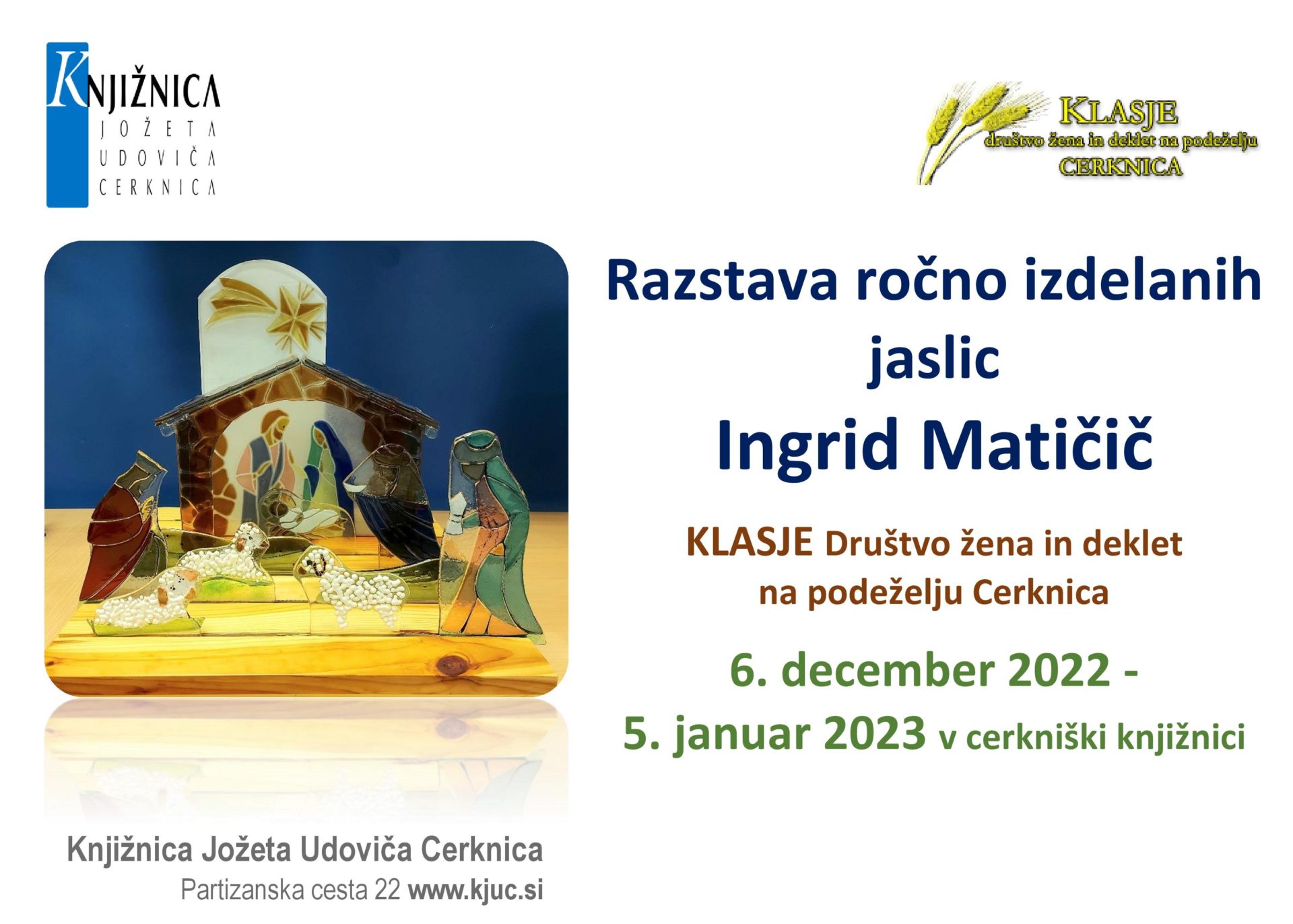 Razstava ročno izdelanih jaslic Ingrid Matičič