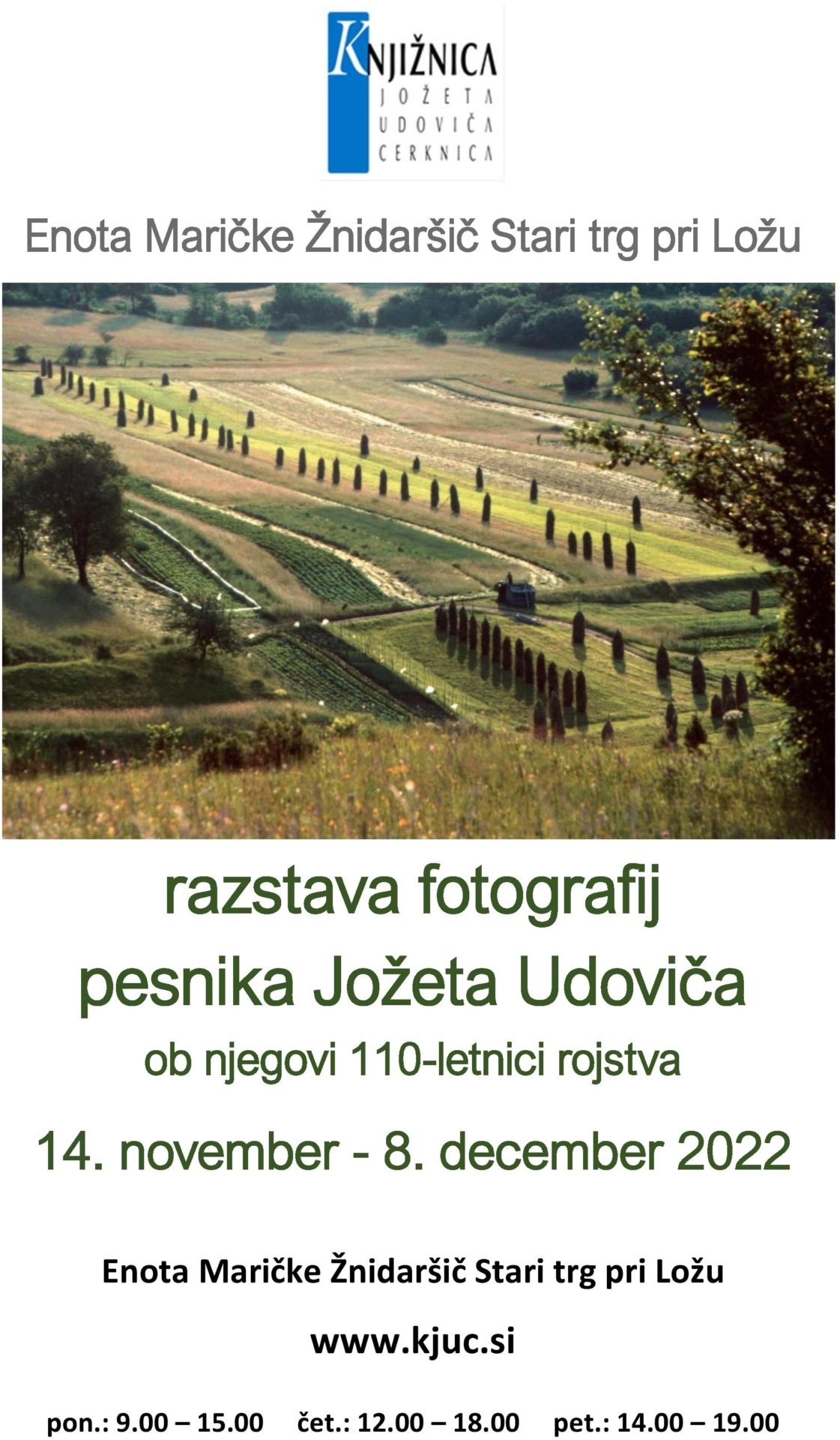 Razstava fotografij pesnika Jožeta Udoviča ob njegovi 110-letnici rojstva