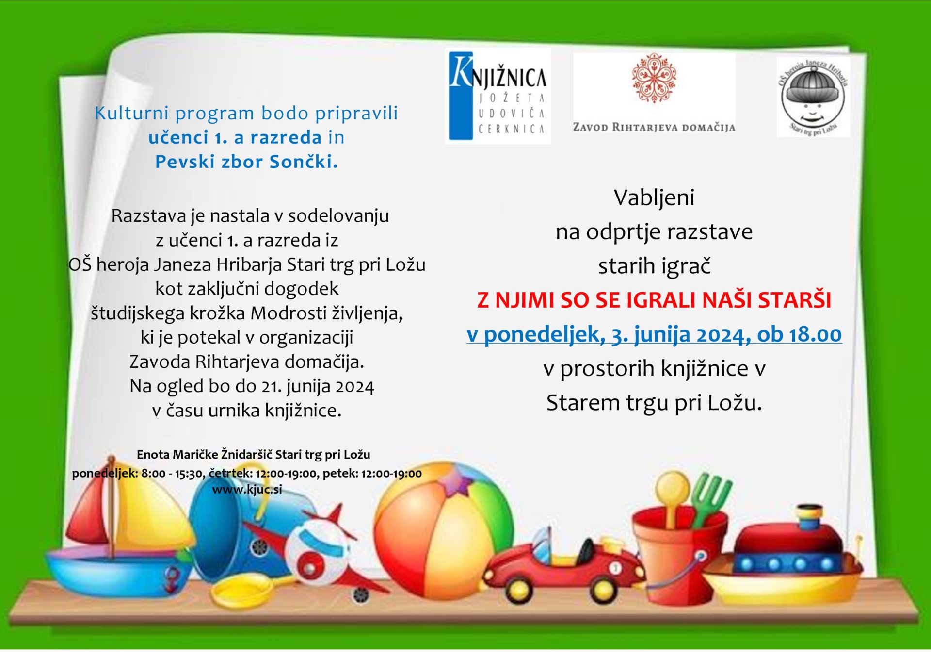 Z njimi so se igrali naši starši - odprtje razstave starih igrač