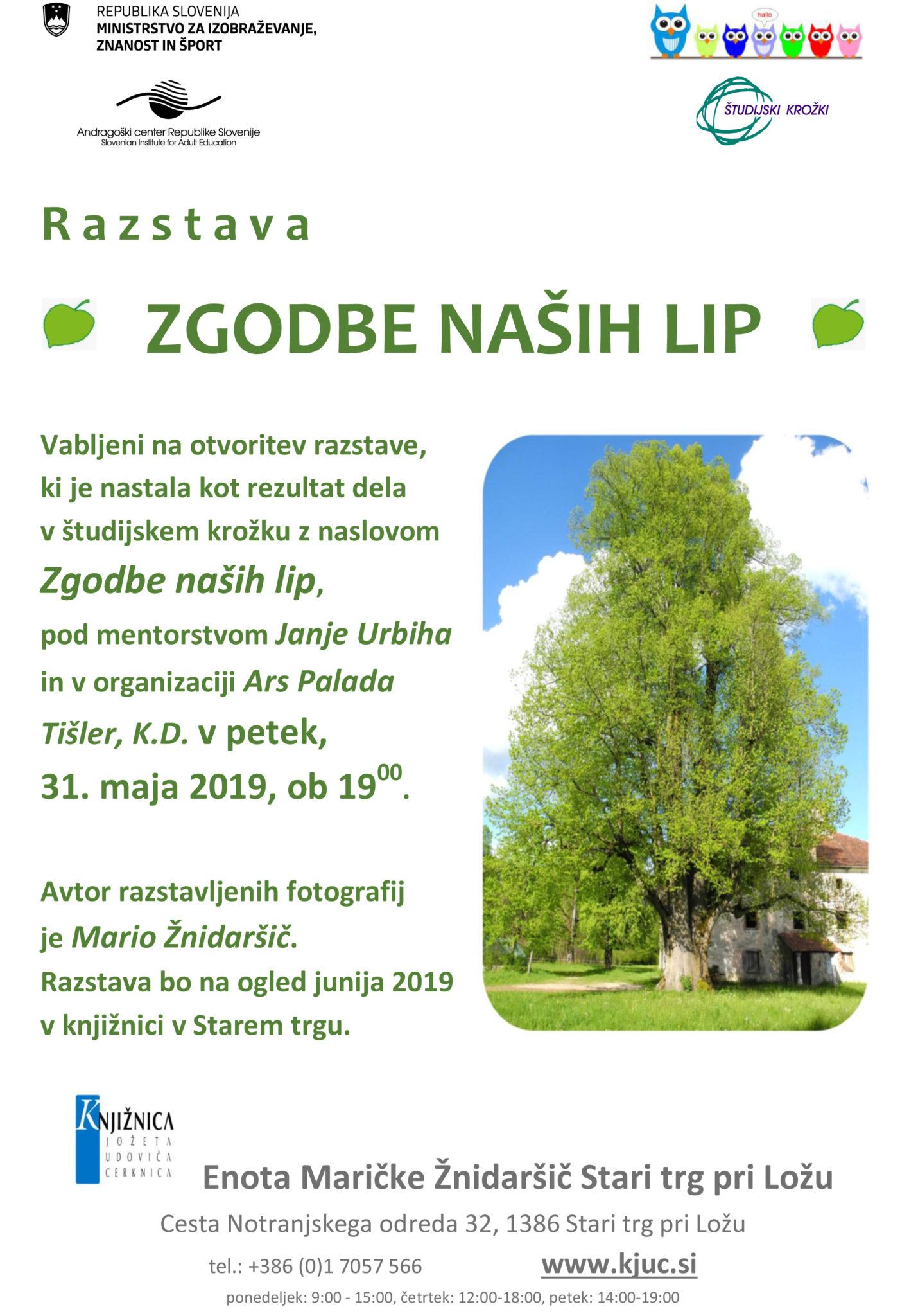 Zgodbe naših lip - otvoritev razstave študijskega krožka
