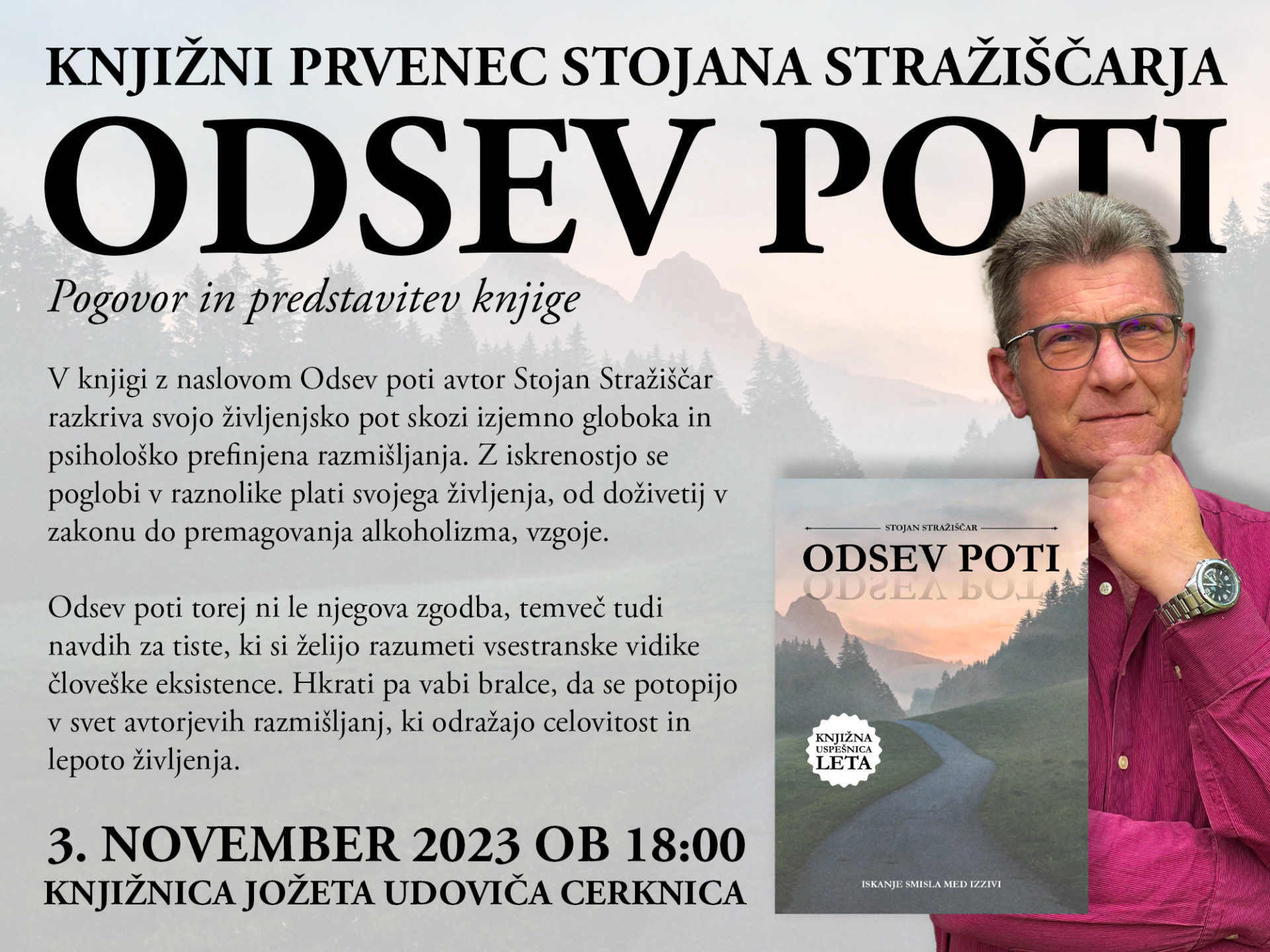 Stojan Stražiščar: Odsev poti - predstavitev knjige