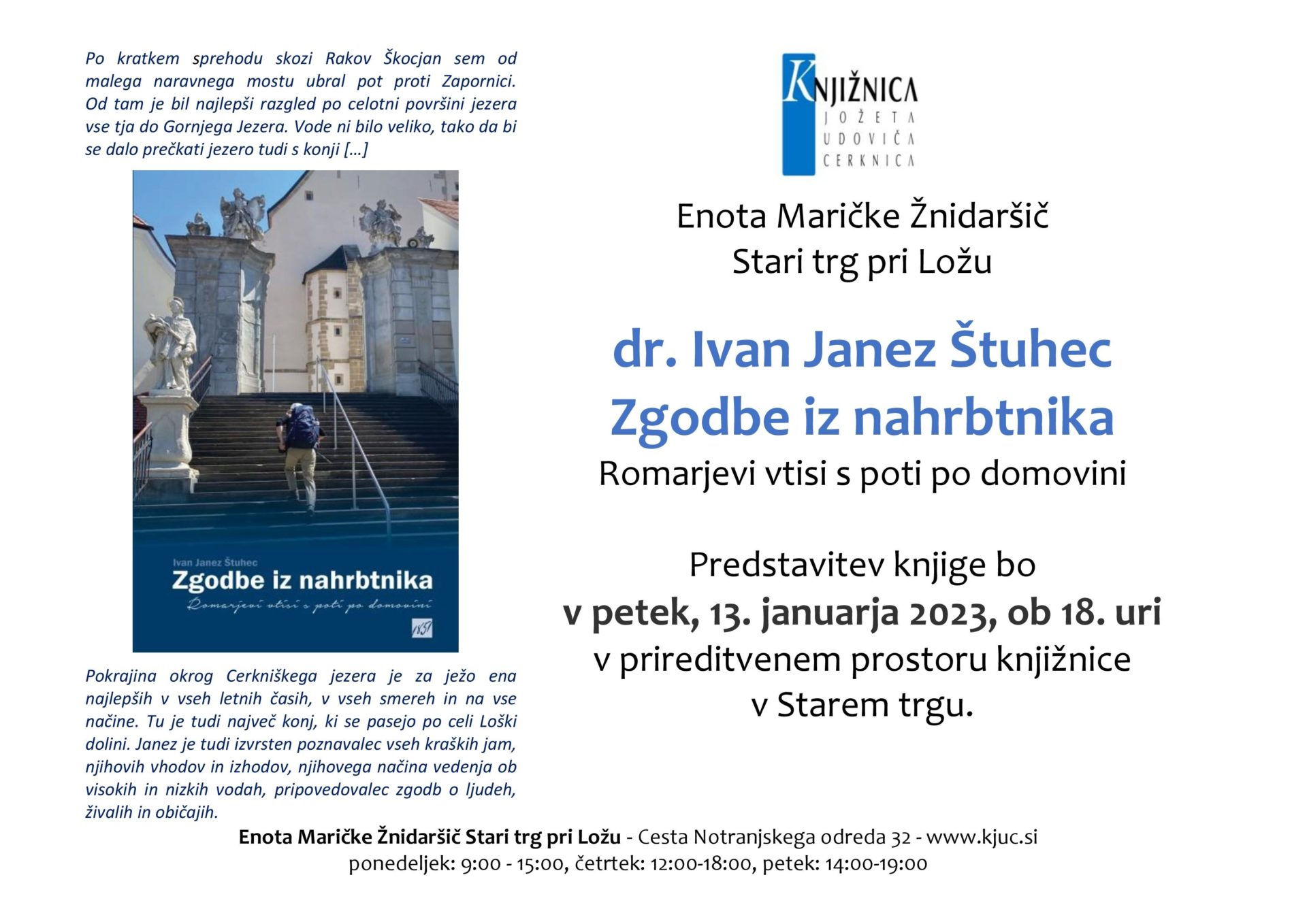 Ivan Janez Štuhec: Zgodbe iz nahrbtnika. Romarjevi vtisi s poti po domovini