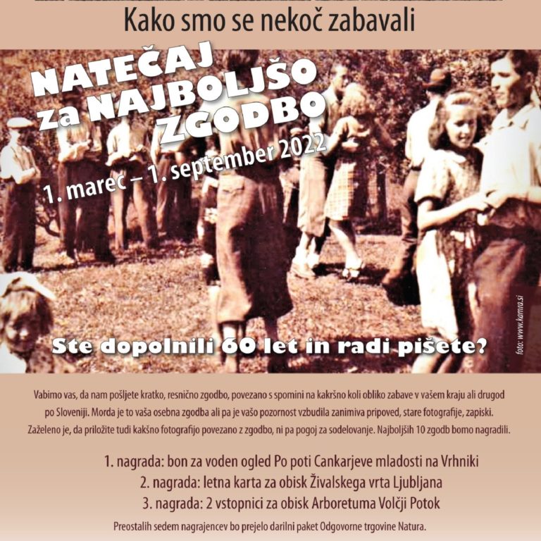 ZGODBE MOJEGA KRAJA: Kako smo se nekoč zabavali – natečaj za najboljšo zgodbo