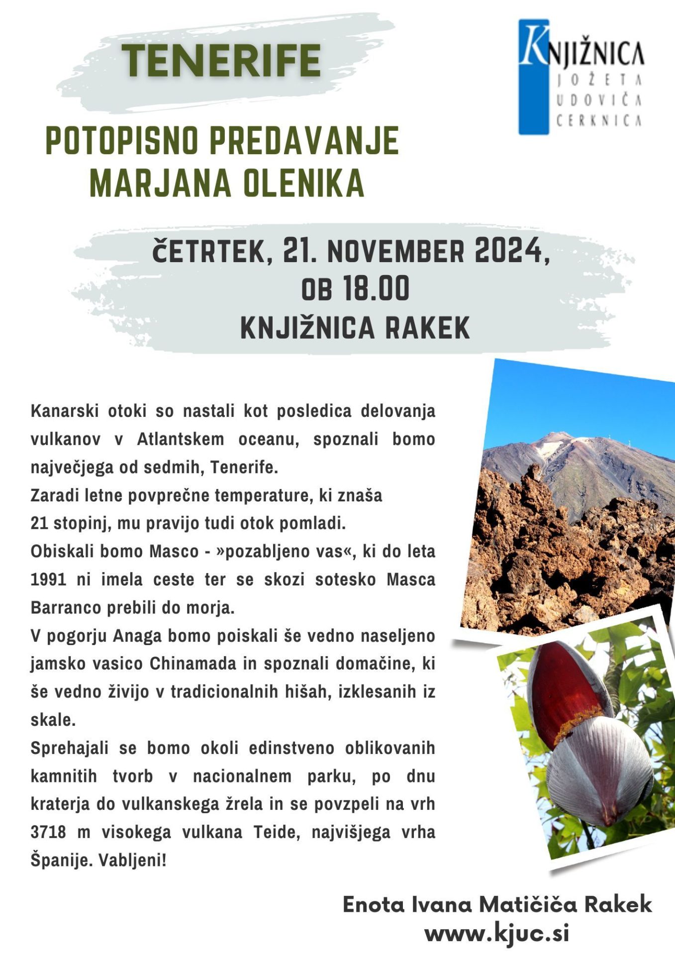Tenerife - potopisno predavanje Marjana Olenika