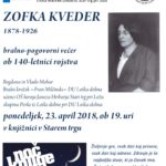 Noč knjige v Starem trgu: 140-letnica rojstva Zofke Kveder - bralno-pogovorni večer