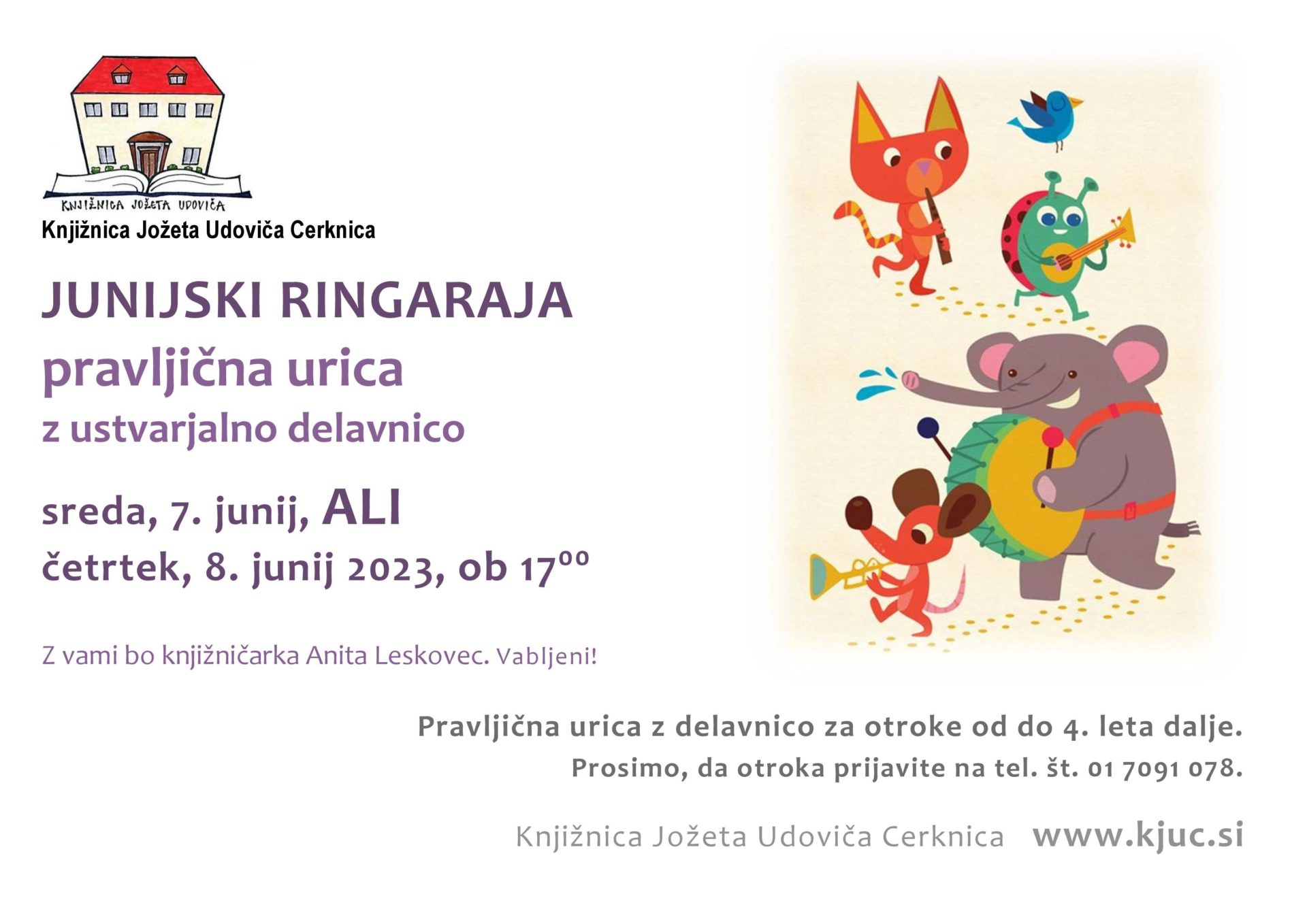 Junijski ringaraja – pravljična urica z ustvarjalno delavnico
